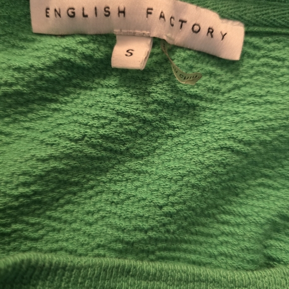 English Factory Blouse Green W/Lace Accents 💵 - Picture 3 of 3